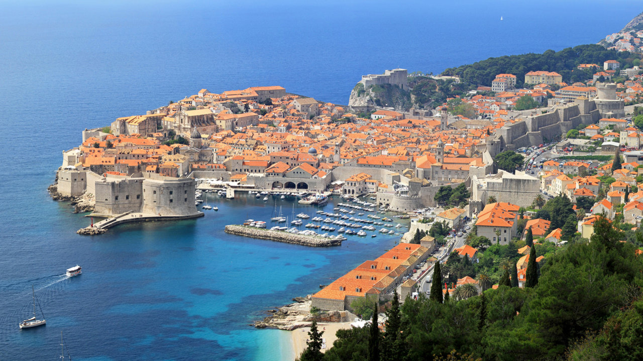Panoramic view of Walls of Dubrovnik Croatia
