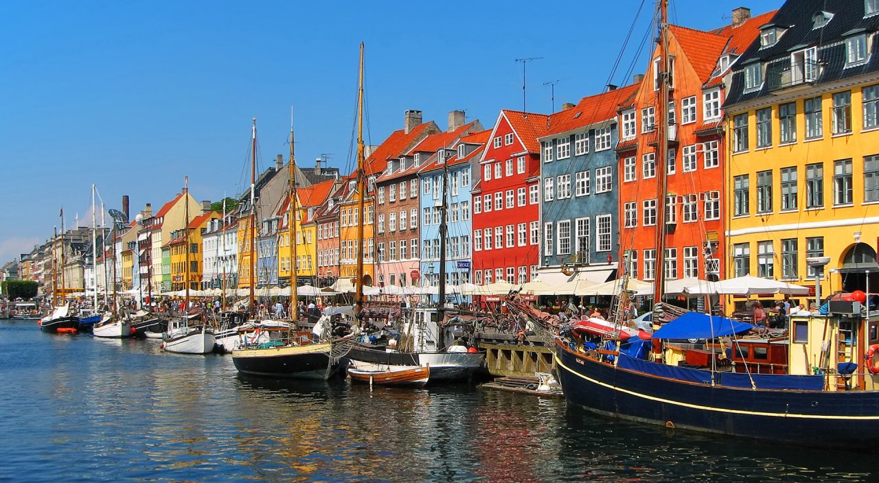 Nyhavn harbour in Copenhagen, Denmark