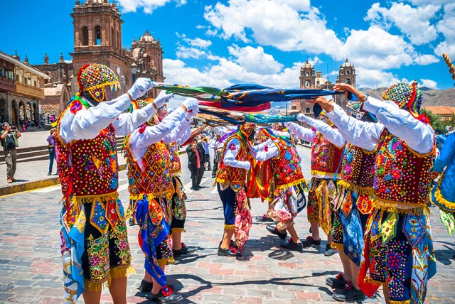 Folklore dancing in Cusco, Peru